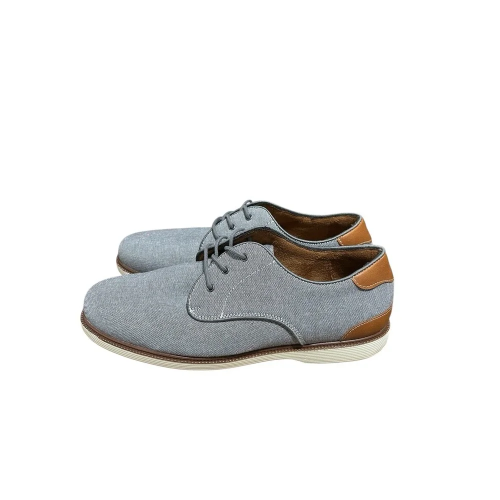 Florsheim Highland Jr Boys Oxford Shoes | Gray Canvas | Size 6.5 Big Kid